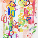 Building Blocks 29, Image 11”x16” on 19”x23 1/2” paper, , Oil Monoprint with Stencil